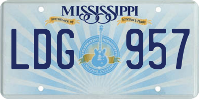 MS license plate LDG957