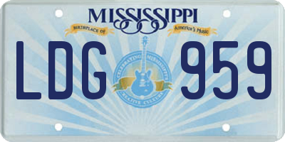 MS license plate LDG959