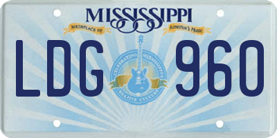 MS license plate LDG960