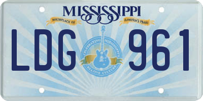 MS license plate LDG961