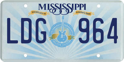 MS license plate LDG964