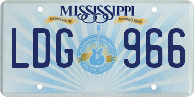 MS license plate LDG966