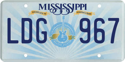 MS license plate LDG967