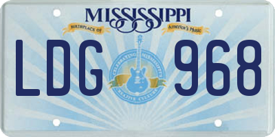 MS license plate LDG968