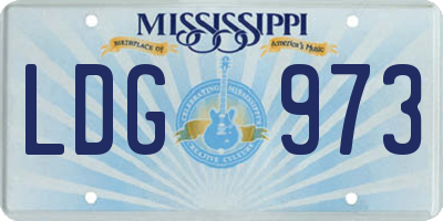 MS license plate LDG973