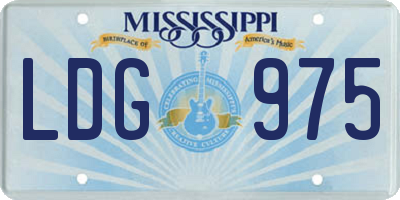 MS license plate LDG975