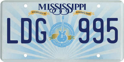 MS license plate LDG995