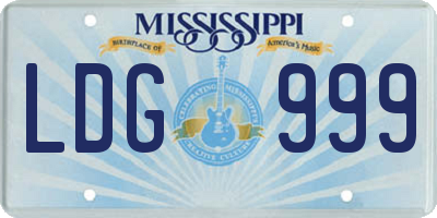 MS license plate LDG999