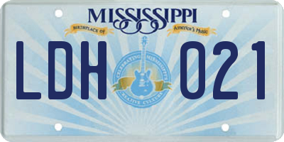 MS license plate LDH021