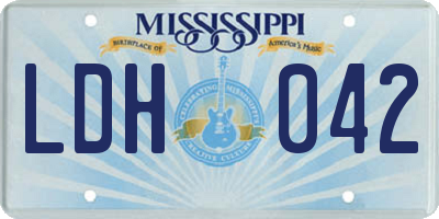 MS license plate LDH042