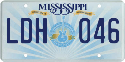 MS license plate LDH046