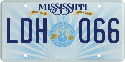 MS license plate LDH066