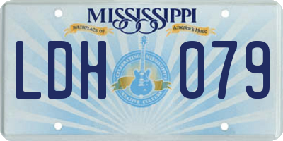 MS license plate LDH079