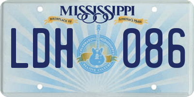 MS license plate LDH086
