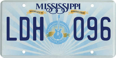 MS license plate LDH096
