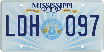 MS license plate LDH097