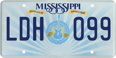 MS license plate LDH099
