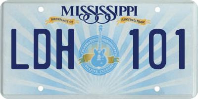MS license plate LDH101