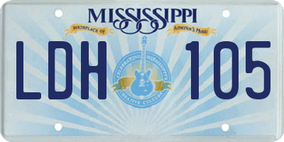 MS license plate LDH105