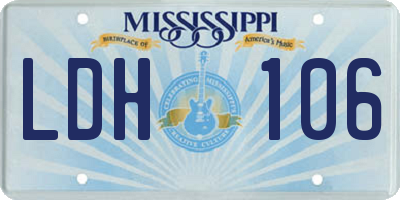 MS license plate LDH106