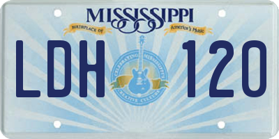 MS license plate LDH120