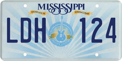 MS license plate LDH124