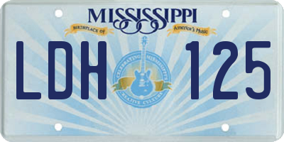 MS license plate LDH125