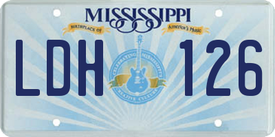 MS license plate LDH126