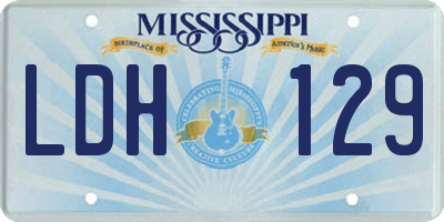 MS license plate LDH129