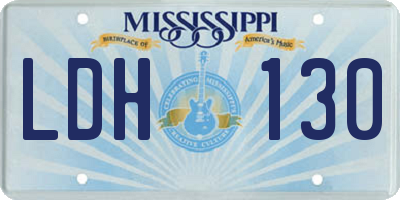 MS license plate LDH130