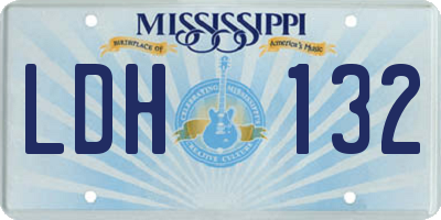 MS license plate LDH132