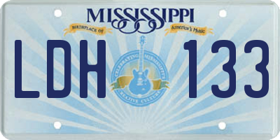 MS license plate LDH133