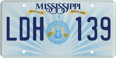 MS license plate LDH139