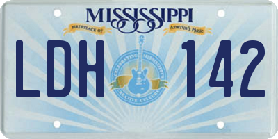 MS license plate LDH142
