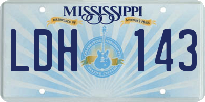MS license plate LDH143