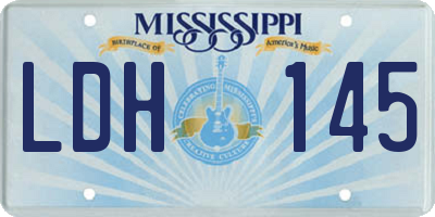 MS license plate LDH145