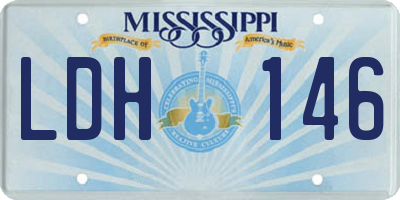 MS license plate LDH146