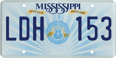 MS license plate LDH153