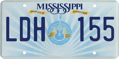 MS license plate LDH155