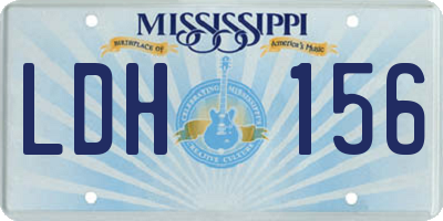 MS license plate LDH156