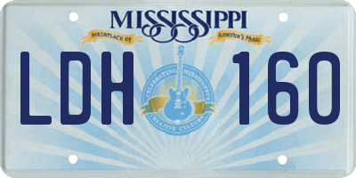 MS license plate LDH160