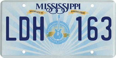 MS license plate LDH163