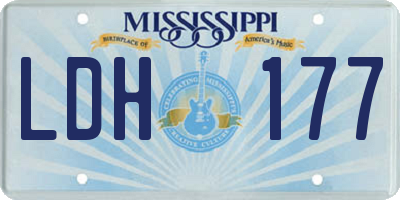 MS license plate LDH177