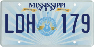 MS license plate LDH179