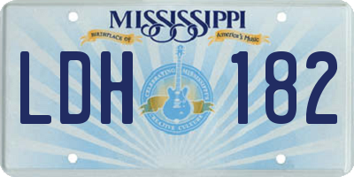 MS license plate LDH182