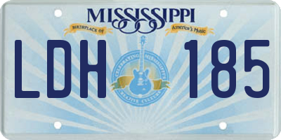 MS license plate LDH185