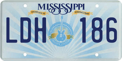 MS license plate LDH186