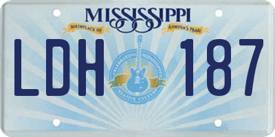 MS license plate LDH187