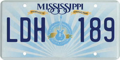 MS license plate LDH189