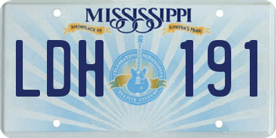 MS license plate LDH191